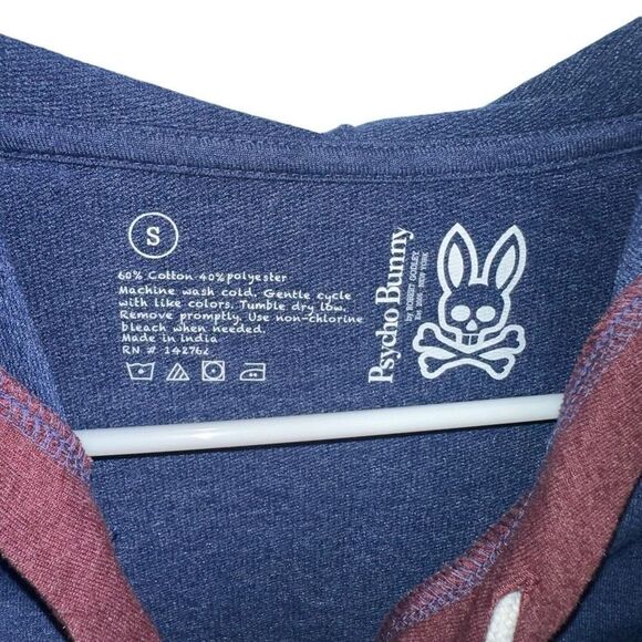 Psycho Bunny Fleece Lace Up Pullover Hoodie Sweatshirt - Picture 5 of 7